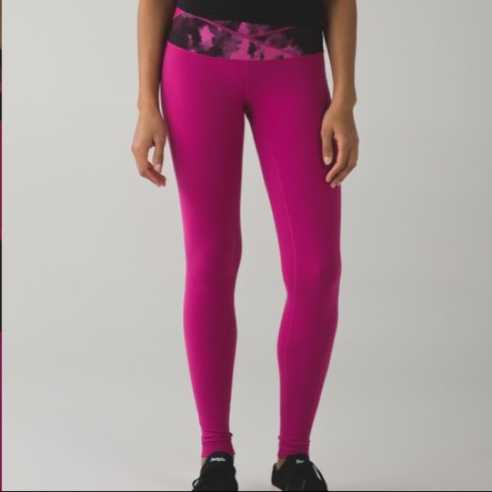 Fushia Hi-Rise Lululemon Wunder Under Leggings
